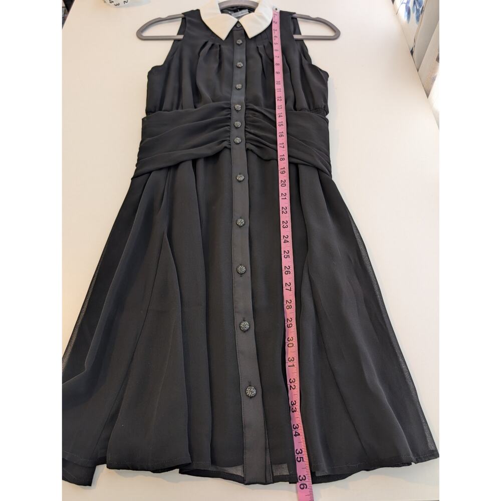 White House Black Market Dress White Collar Wednesday Addams Family Black Size 2 - Picture 12 of 12